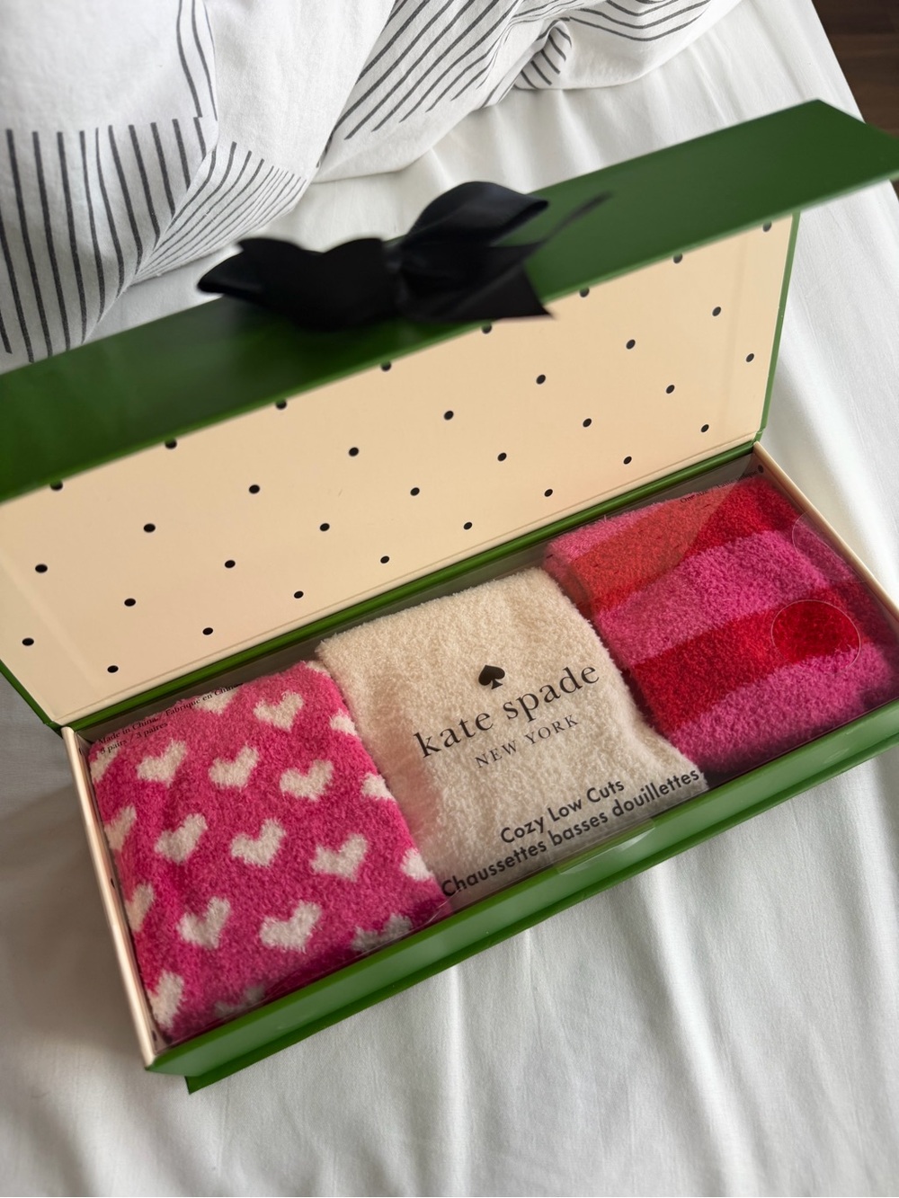 kate spade Pink & Cream Fuzzy Low-Cut Sock Gift Set